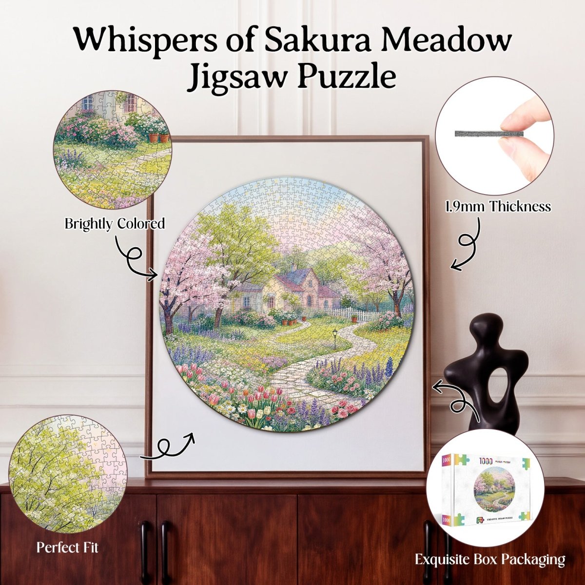 Artistic 1000 - Piece Cardboard Jigsaw Puzzle - Whispers of Sakura Meadow - KAAYEE Puzzle