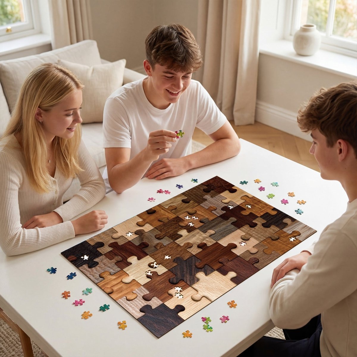 Artistic 1000 - Piece Cardboard Jigsaw Puzzle - Woodgrain Puzzle - KAAYEE Puzzle