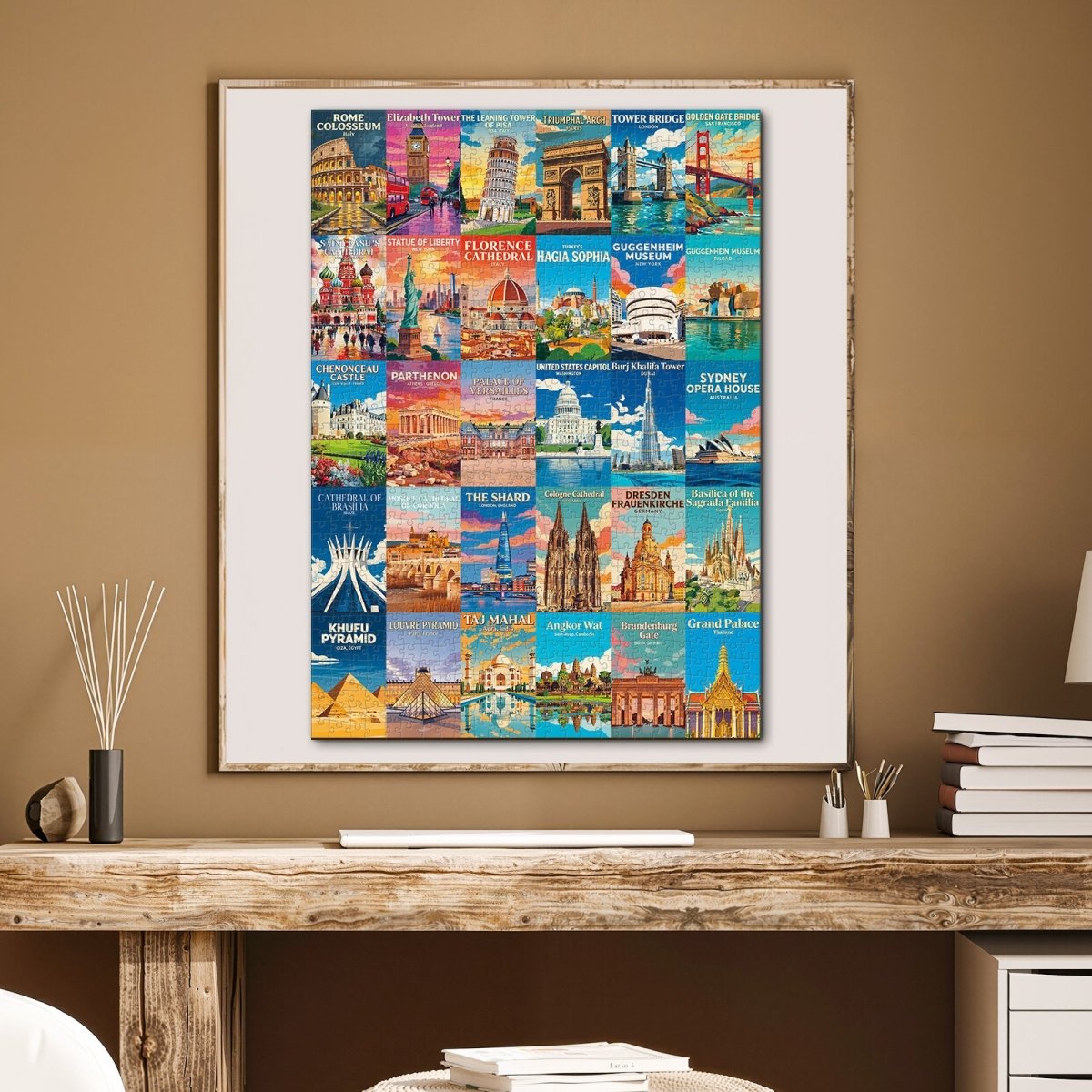 Artistic 1000 - Piece Cardboard Jigsaw Puzzle - World Architectural Wonders - KAAYEE Puzzle