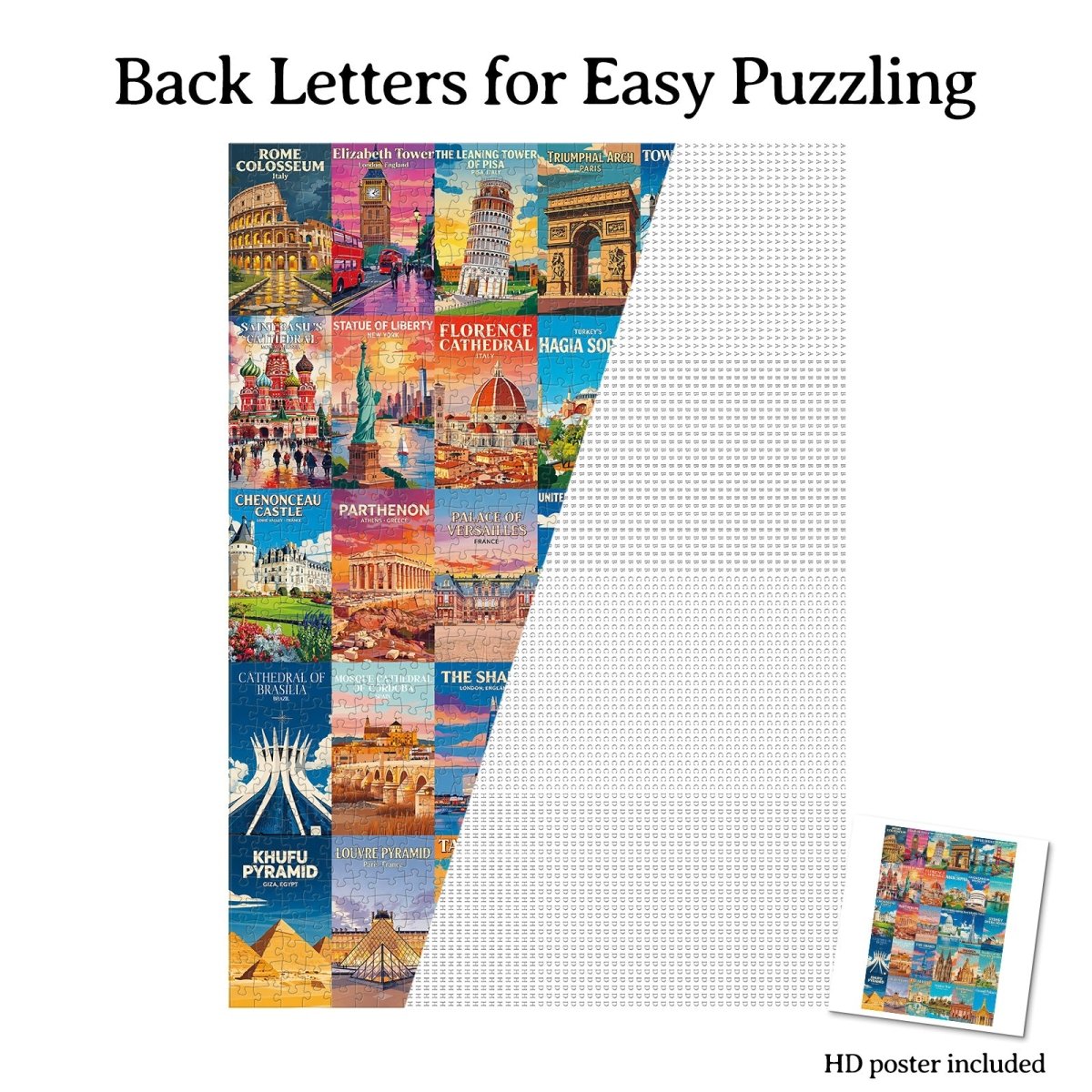 Artistic 1000 - Piece Cardboard Jigsaw Puzzle - World Architectural Wonders - KAAYEE Puzzle