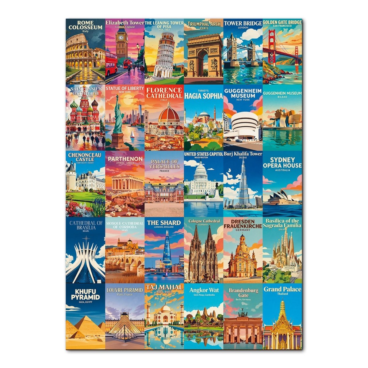 Artistic 1000 - Piece Cardboard Jigsaw Puzzle - World Architectural Wonders - KAAYEE Puzzle