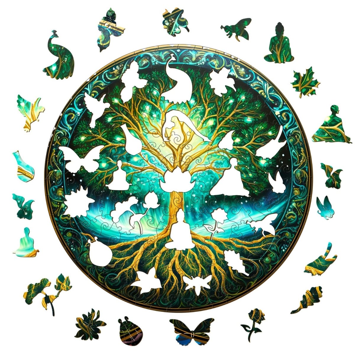 Aurora Tree of life Wooden Jigsaw Puzzle - KAAYEE Puzzle