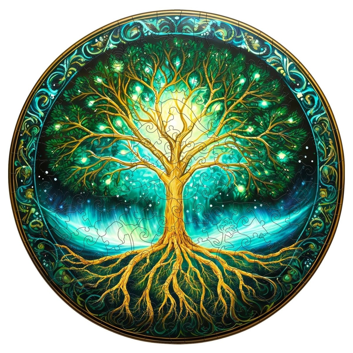 Aurora Tree of life Wooden Jigsaw Puzzle - KAAYEE Puzzle