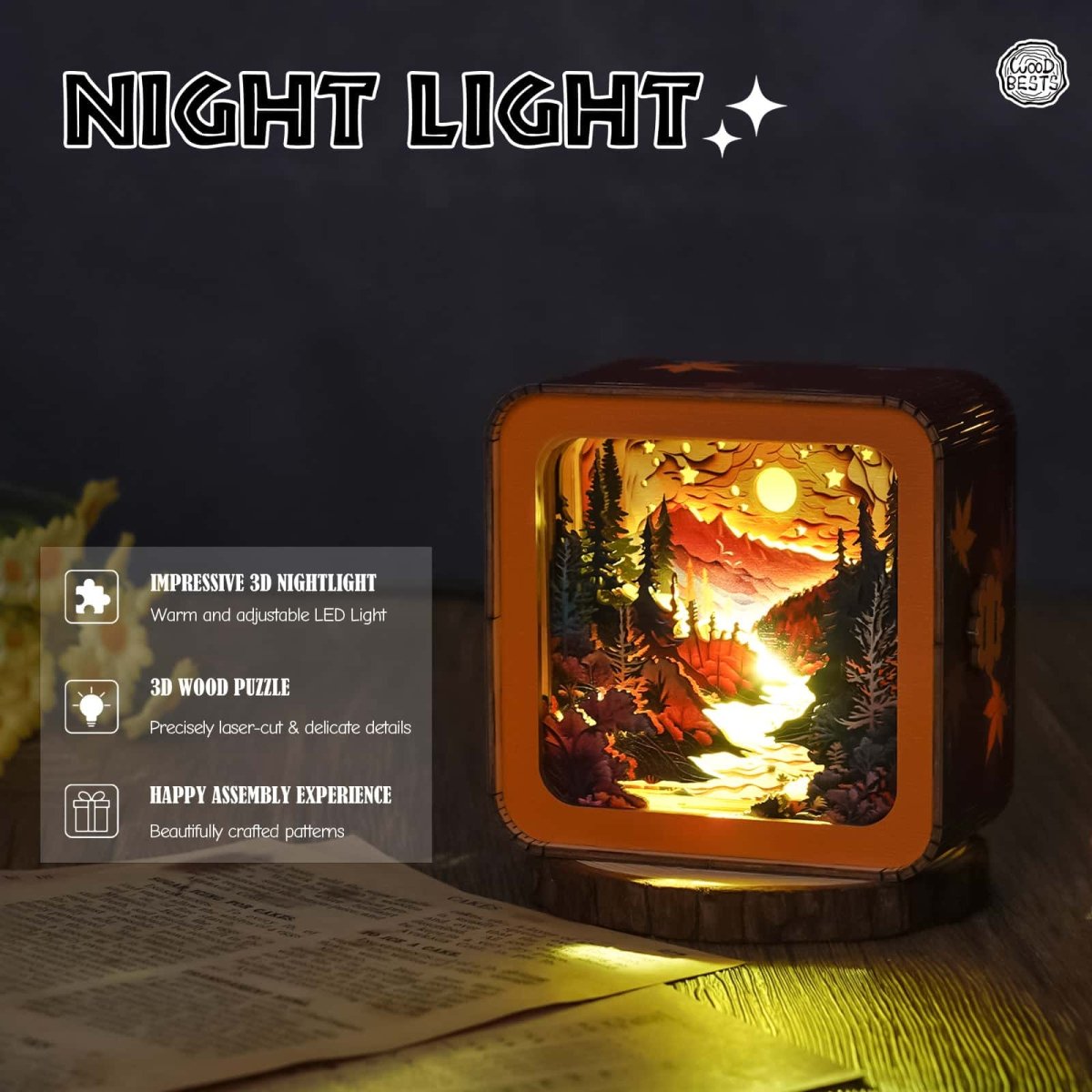 Autumn Forest Sunset Night Light - KAAYEE Puzzle