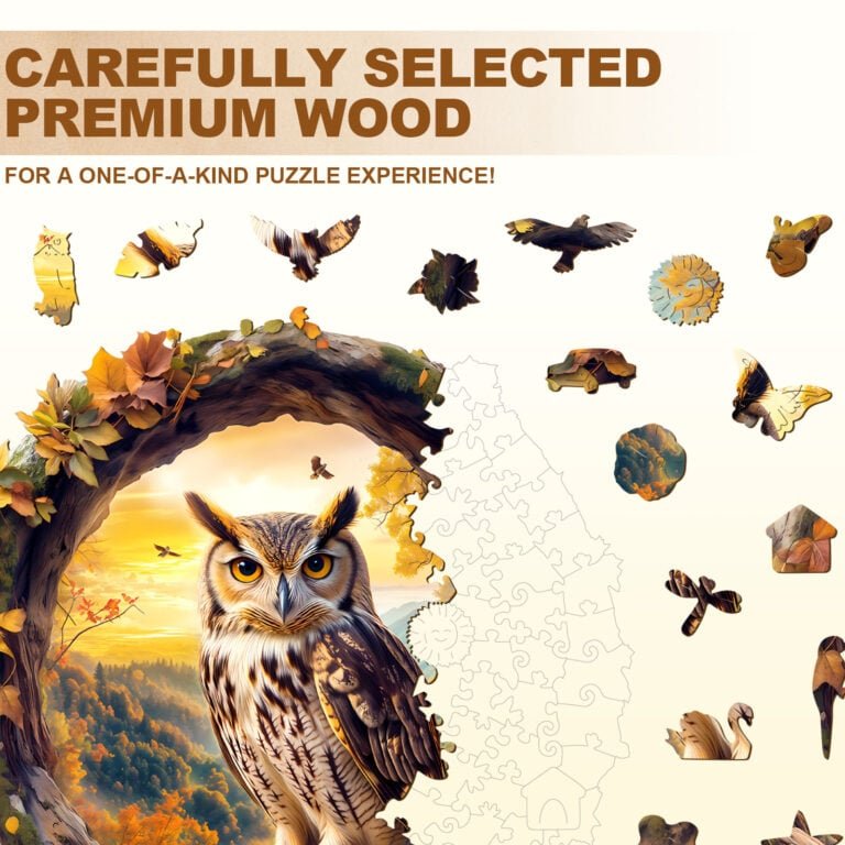 Autumn Owl Wooden Jigsaw Puzzle - KAAYEE Puzzle