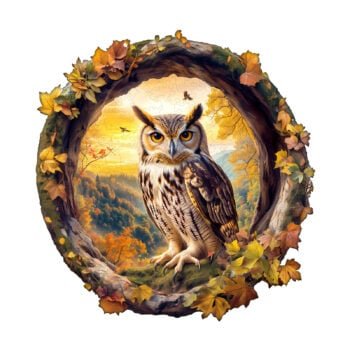 Autumn Owl Wooden Jigsaw Puzzle - KAAYEE Puzzle