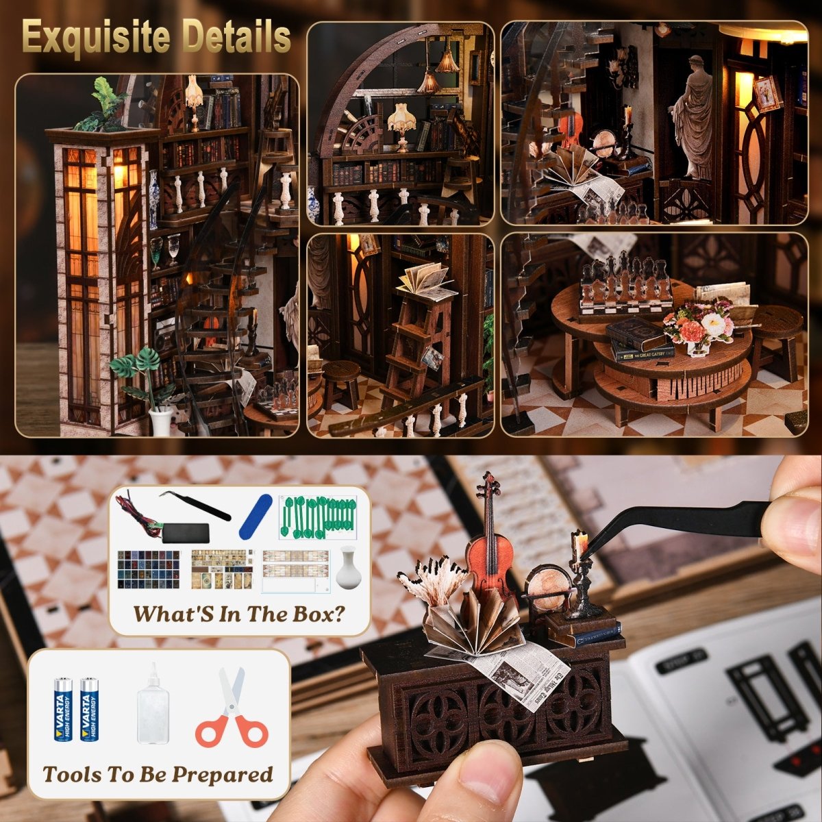 Bacchus Bookstore DIY Miniature House - KAAYEE Puzzle