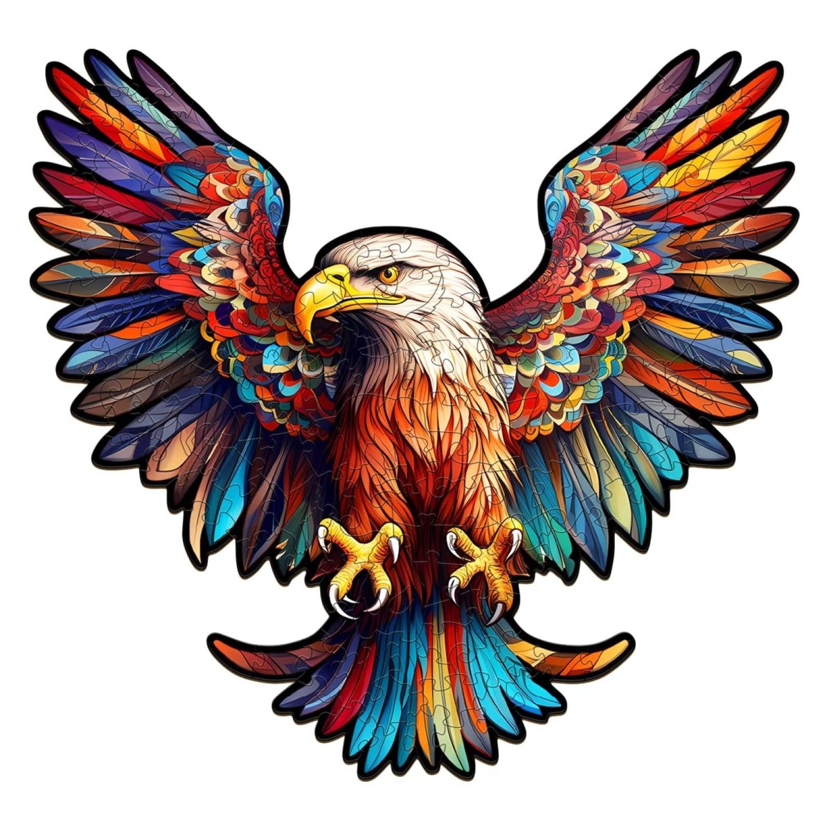 Bald Eagle with Spread Wings Wooden Jigsaw Puzzle - KAAYEE Puzzle