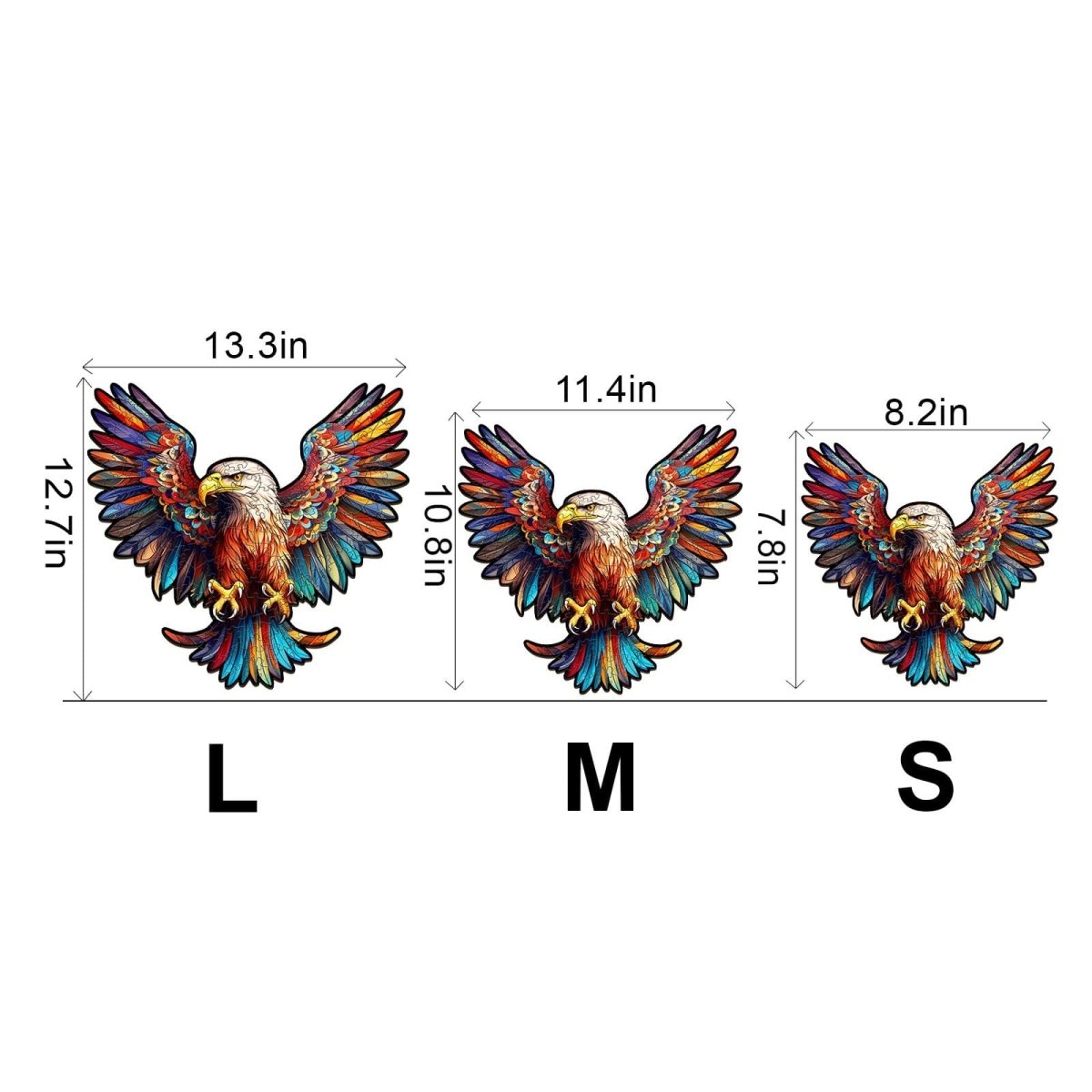 Bald Eagle with Spread Wings Wooden Jigsaw Puzzle - KAAYEE Puzzle