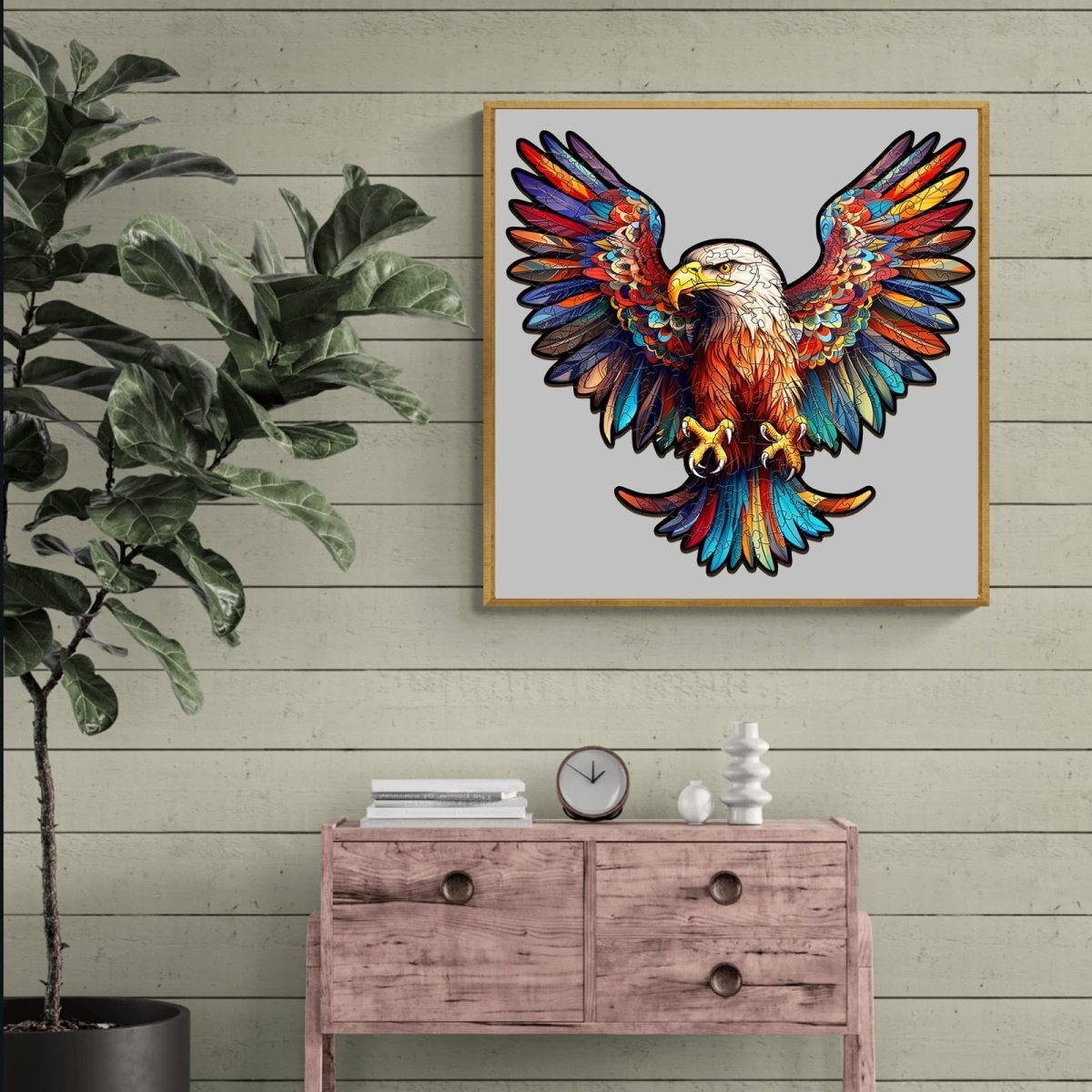 Bald Eagle with Spread Wings Wooden Jigsaw Puzzle - KAAYEE Puzzle