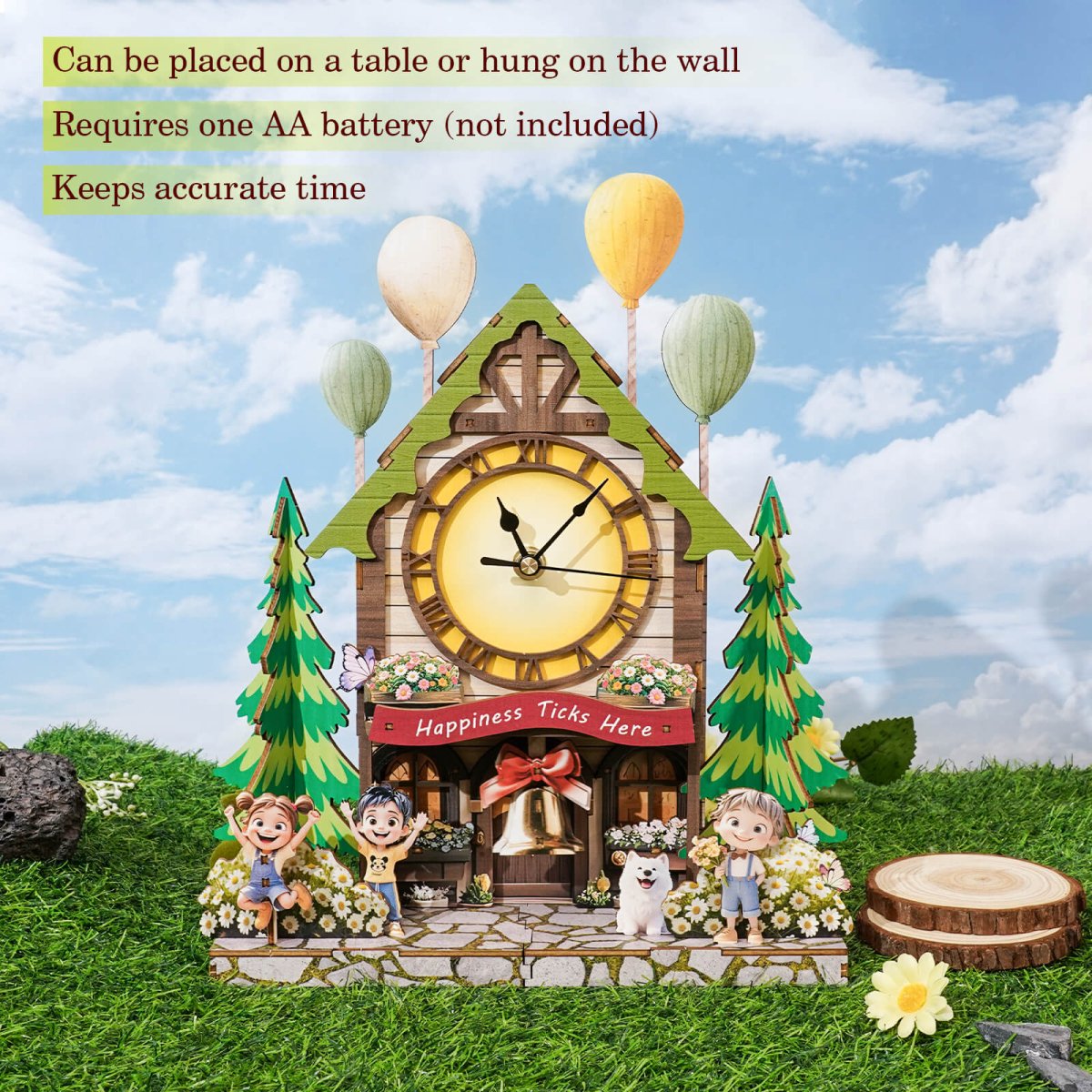 Ballon Cabin Wooden Clock Kit - KAAYEE Puzzle
