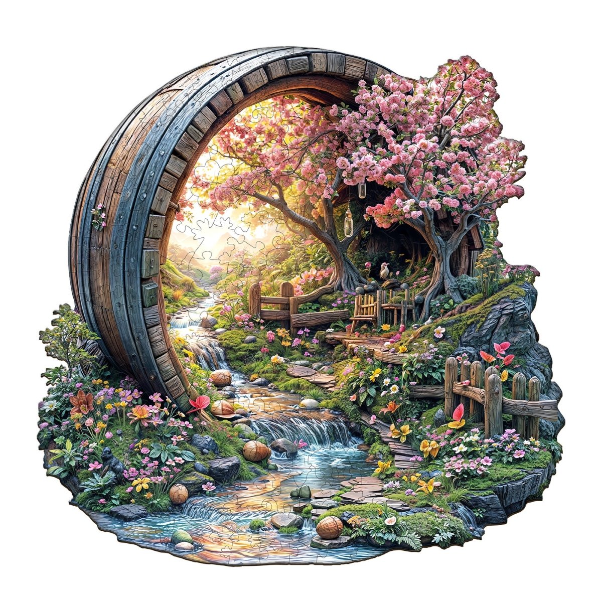 Barrel of Spring Wooden Jigsaw Puzzle - KAAYEE Puzzle