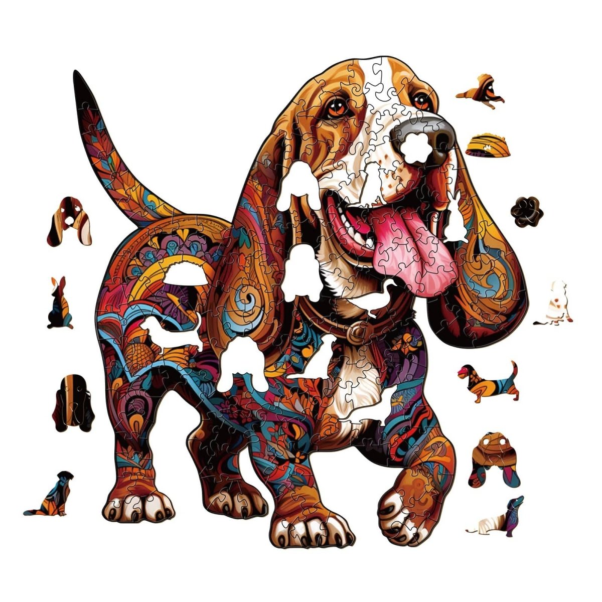basset hound 1 Wooden Jigsaw Puzzle - KAAYEE Puzzle