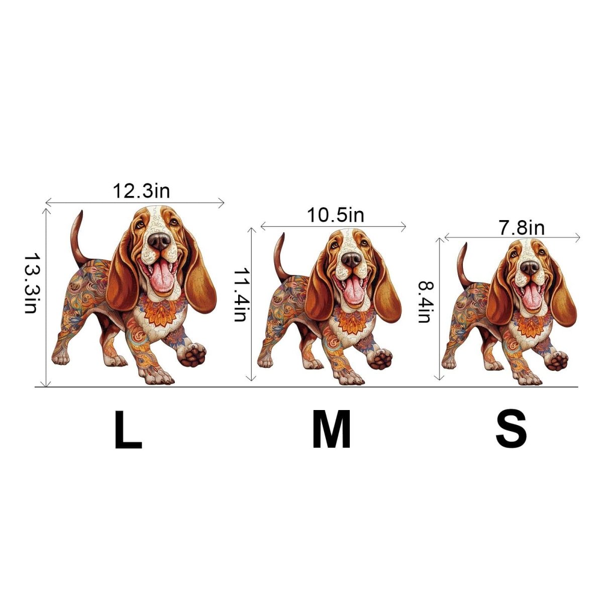 basset hound 2 Wooden Jigsaw Puzzle - KAAYEE Puzzle
