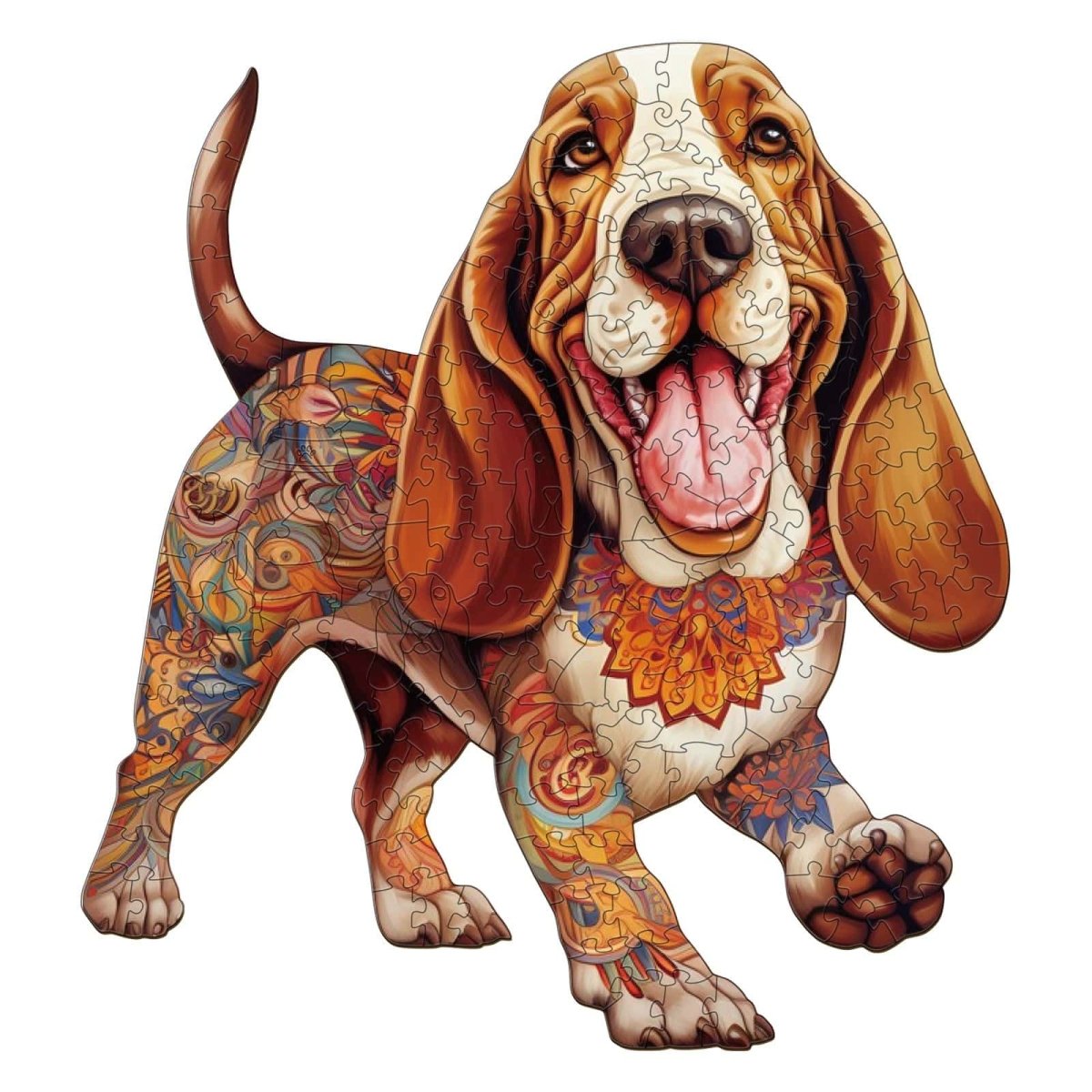 basset hound 2 Wooden Jigsaw Puzzle - KAAYEE Puzzle
