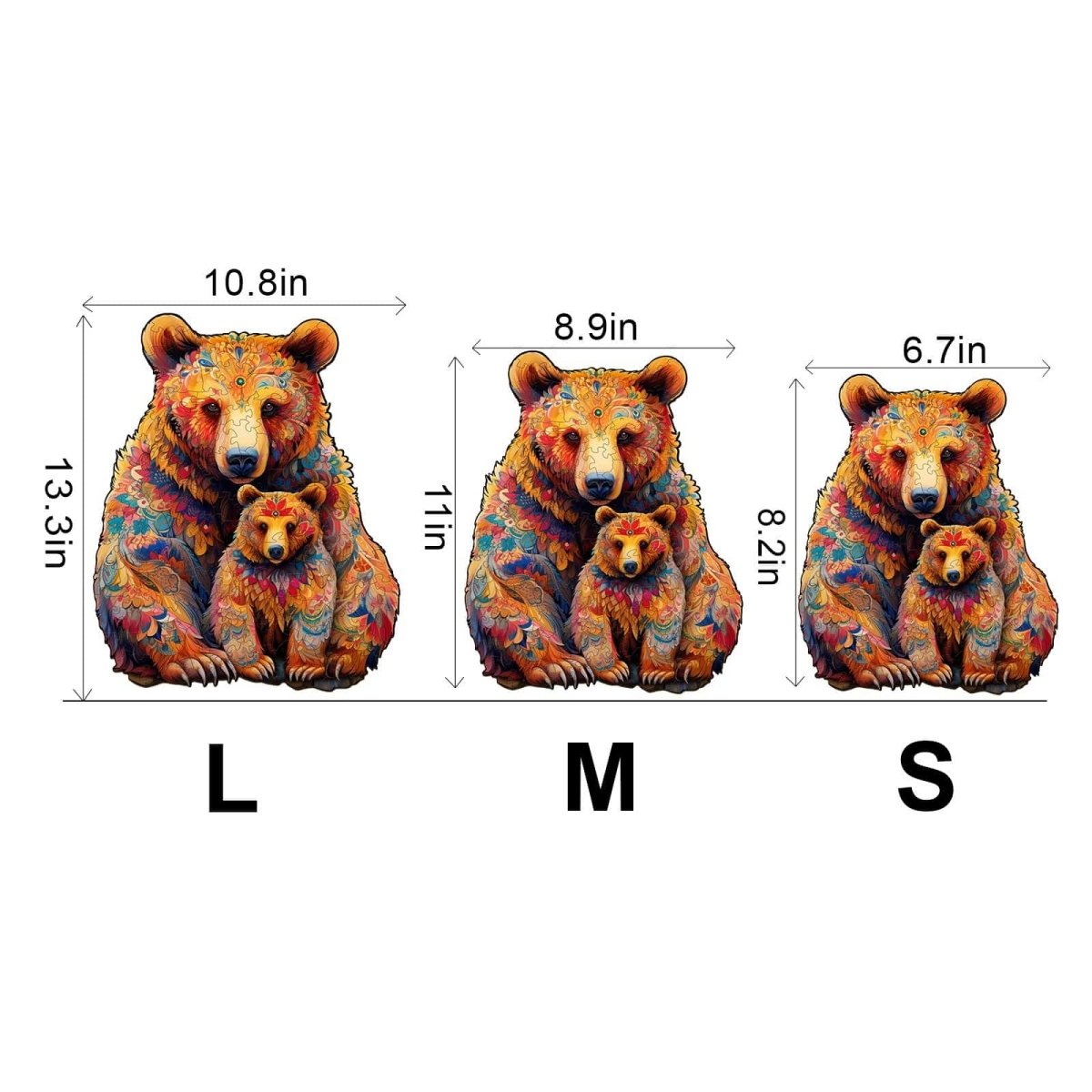 Bear Family Wooden Jigsaw Puzzle - KAAYEE Puzzle