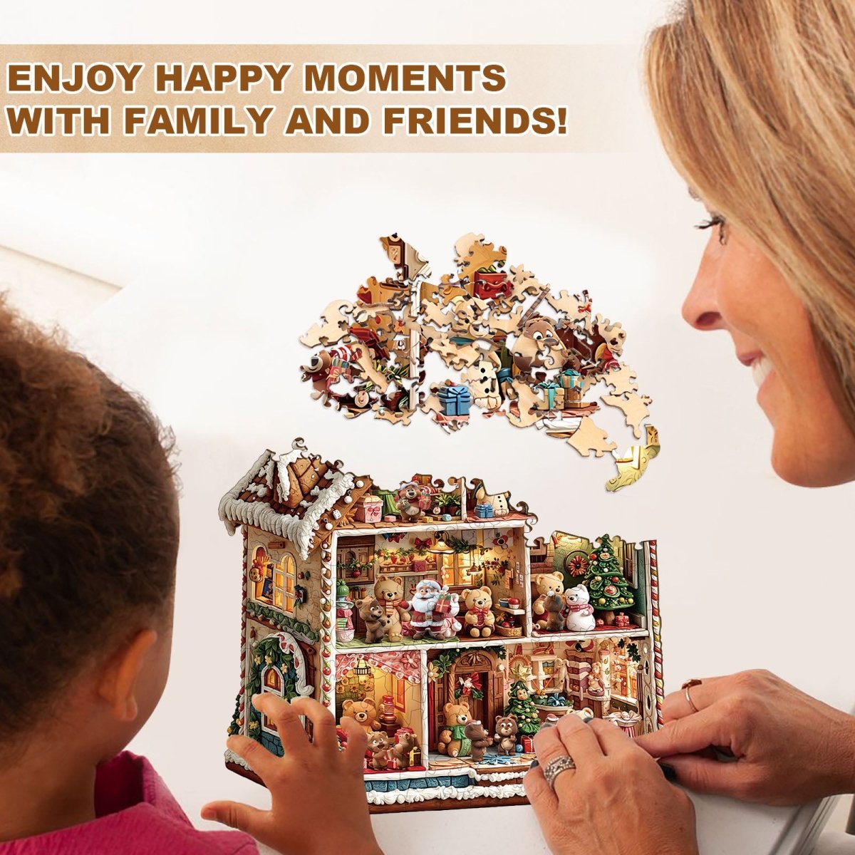 Bear’s House – Christmas Wooden Jigsaw Puzzle - KAAYEE Puzzle