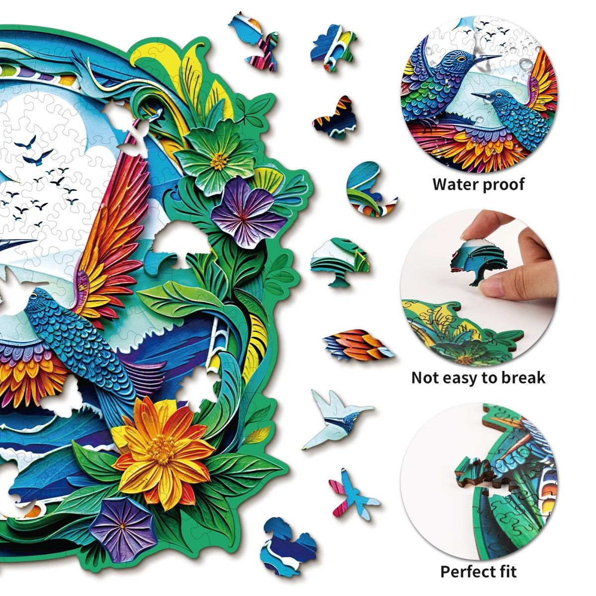 Beautiful hummingbird Wooden Jigsaw Puzzle - KAAYEE Puzzle