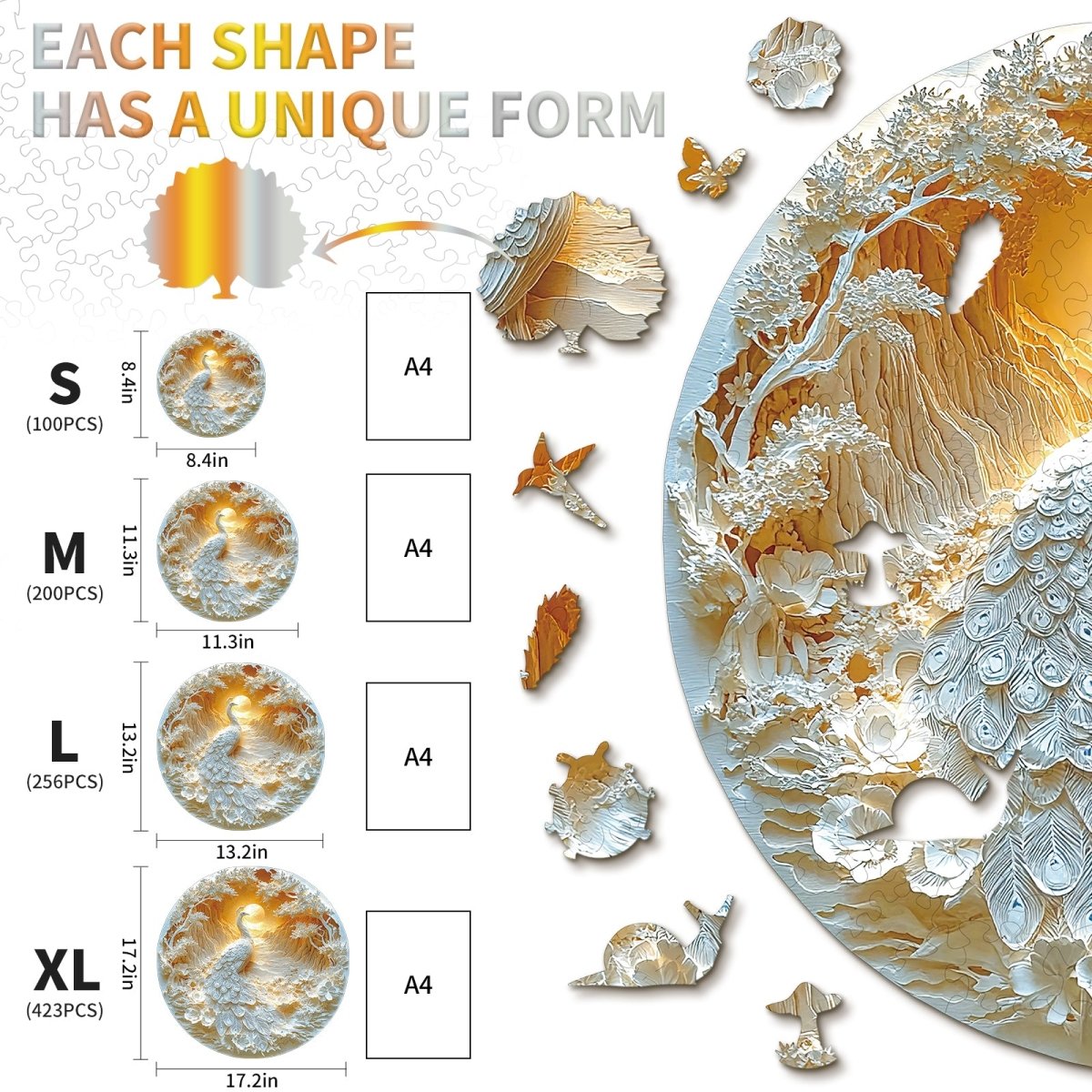 Beautiful Peacock Wooden Jigsaw Puzzle - KAAYEE Puzzle