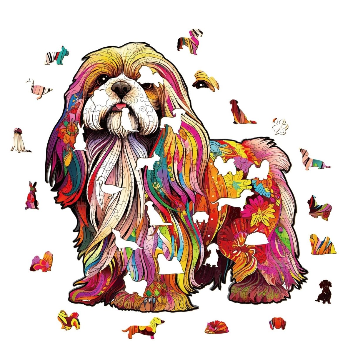 Beautiful Shih Tzu 2 Wooden Jigsaw Puzzle - KAAYEE Puzzle