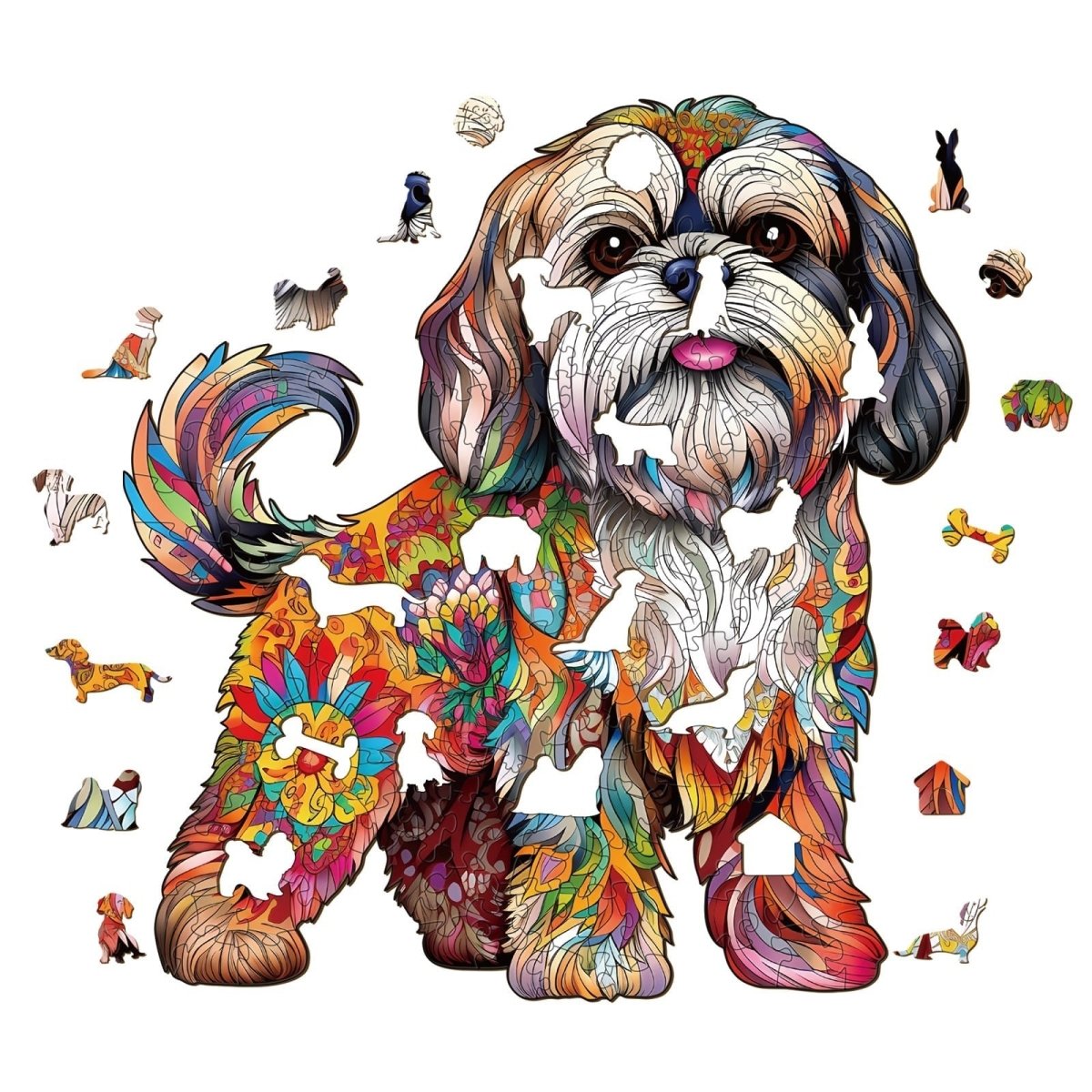 Beautiful shih tzu Wooden Jigsaw Puzzle - KAAYEE Puzzle