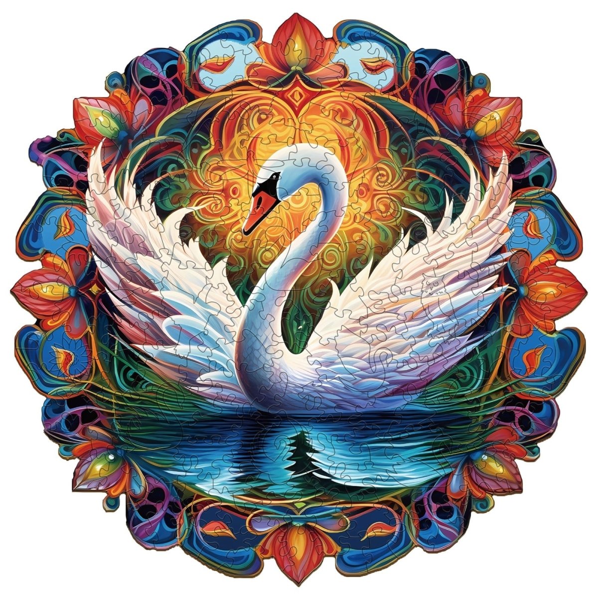Beautiful swan1 Wooden Jigsaw Puzzle - KAAYEE Puzzle