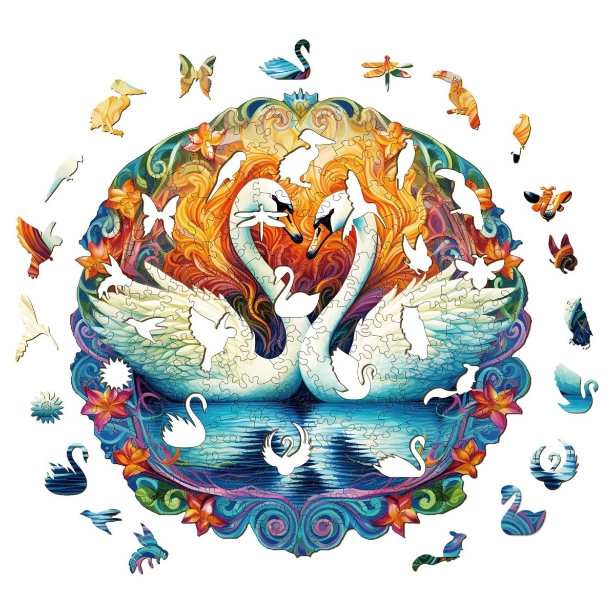 Beautiful swan2 Wooden Jigsaw Puzzle - KAAYEE Puzzle