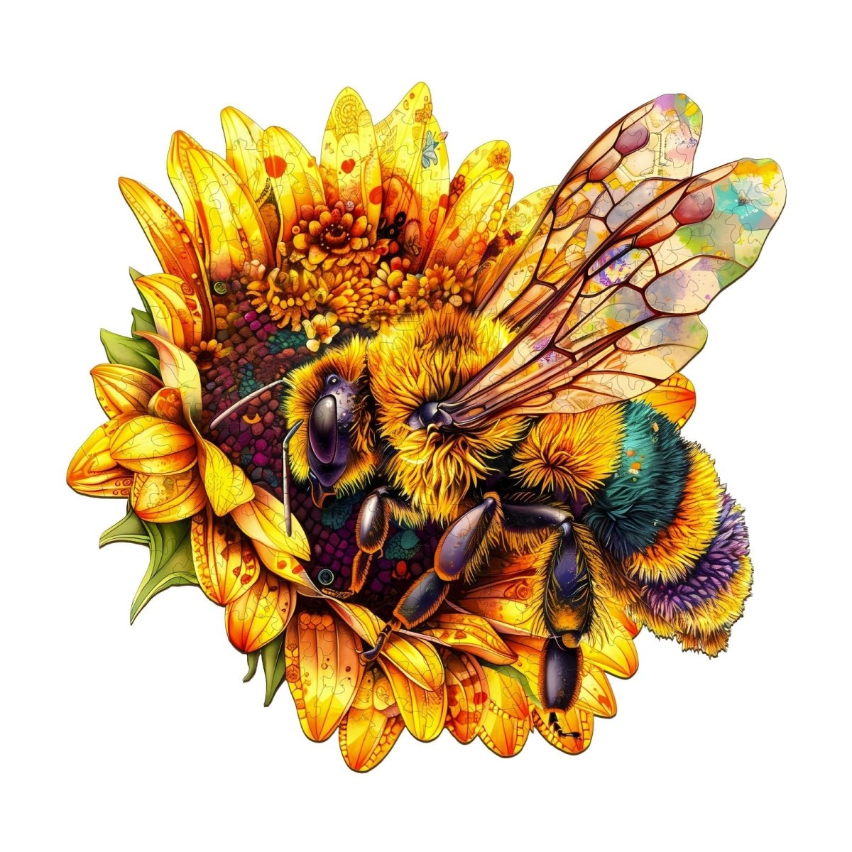 Bee Collecting Nectar Wooden Jigsaw Puzzle - KAAYEE Puzzle