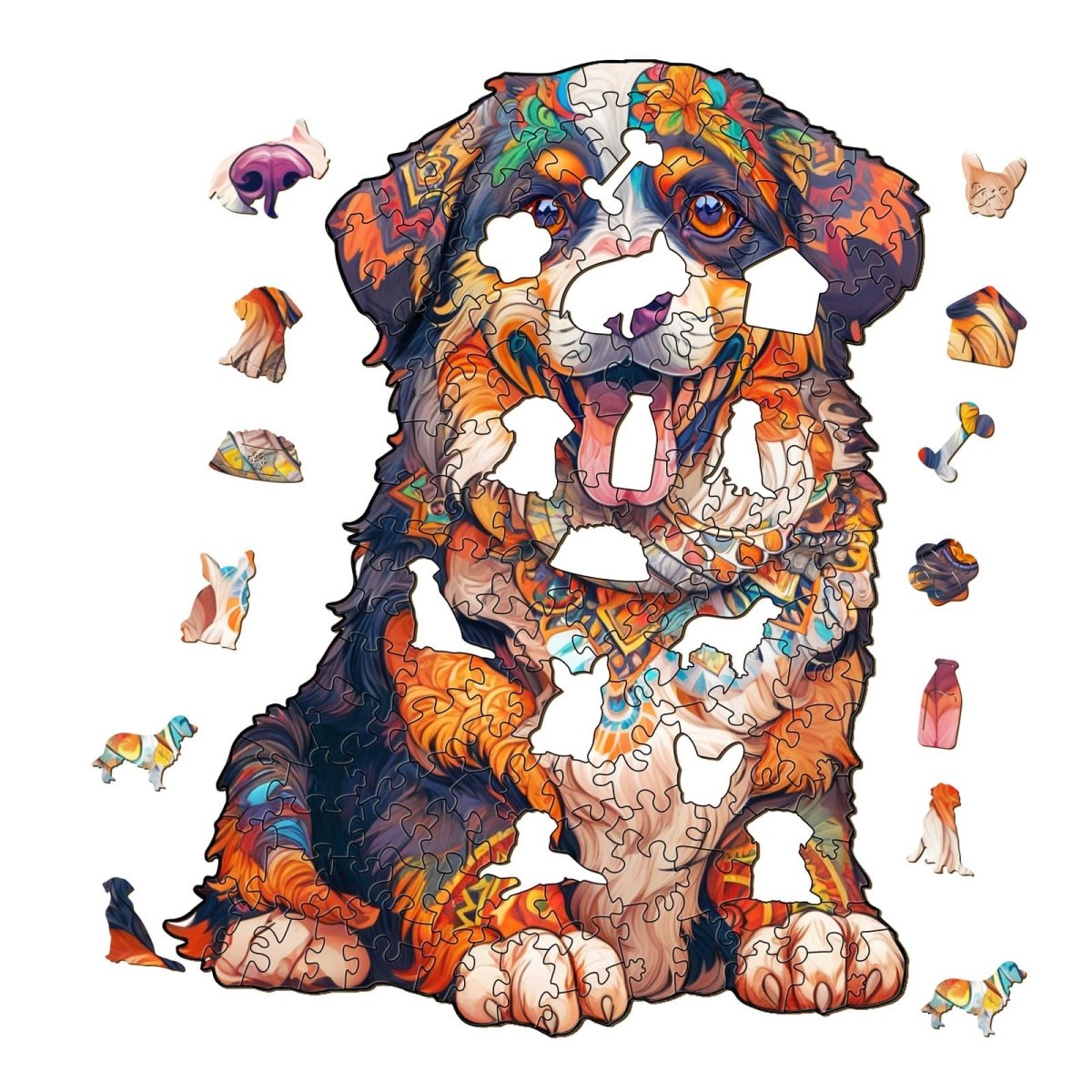 Bernese Mountain Dog Wooden Jigsaw Puzzle - KAAYEE Puzzle
