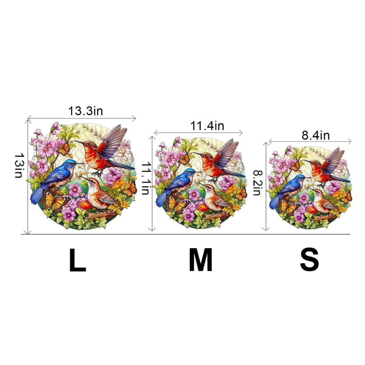 Birds and Butterflies Wooden Jigsaw Puzzle - KAAYEE Puzzle