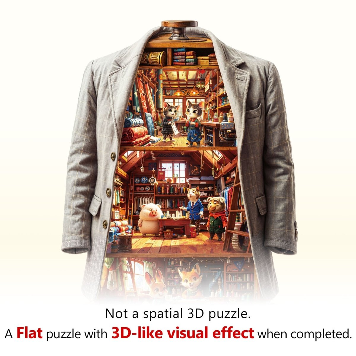 Blissful Wardrobe Wooden Jigsaw Puzzle - KAAYEE Puzzle