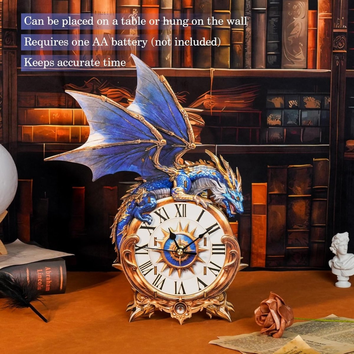 Blue Dragon Clock DIY Wooden Puzzle - KAAYEE Puzzle