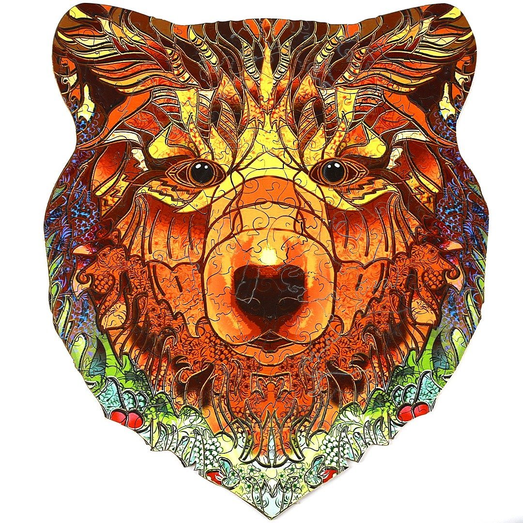 BOLD BEAR Wooden Jigsaw Puzzle - KAAYEE Puzzle