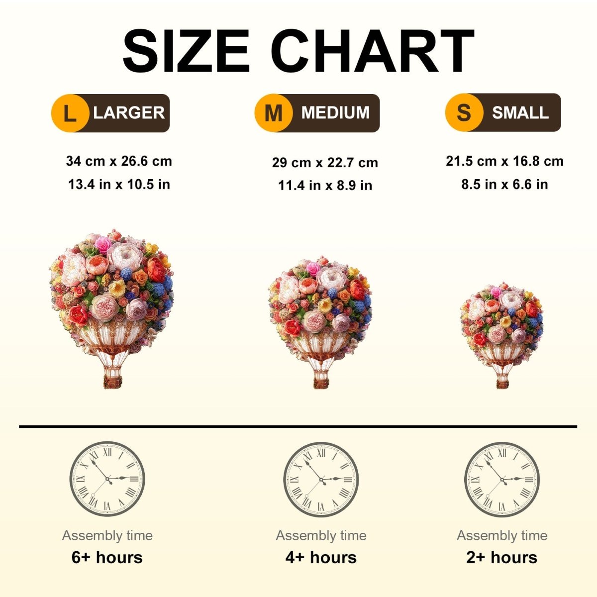 Bouquet Hot air Balloon Wooden Jigsaw Puzzle - KAAYEE Puzzle