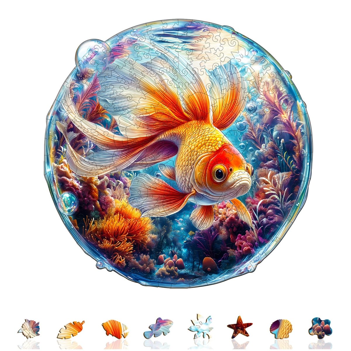 Bubble Goldfish Wooden Jigsaw Puzzle - KAAYEE Puzzle