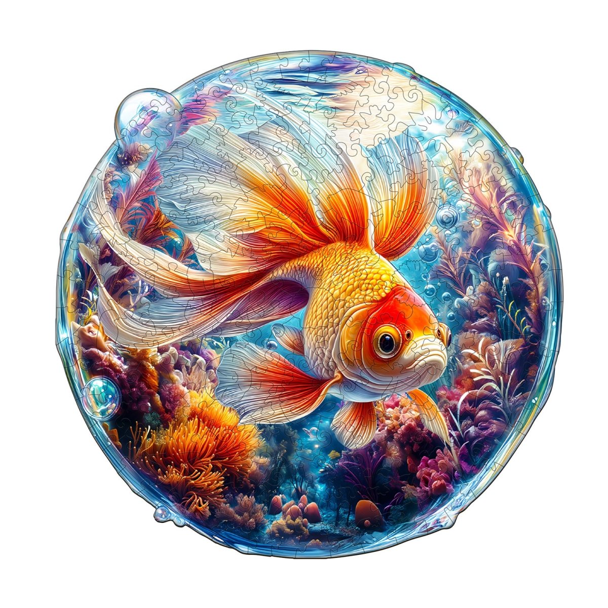 Bubble Goldfish Wooden Jigsaw Puzzle - KAAYEE Puzzle