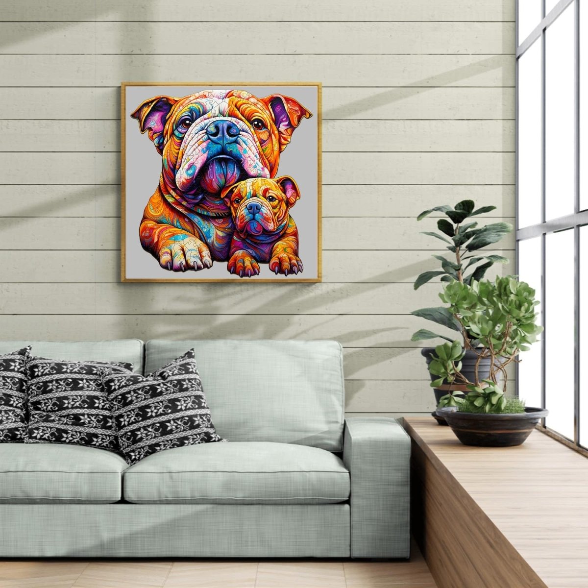Bulldog family Wooden Jigsaw Puzzle - KAAYEE Puzzle