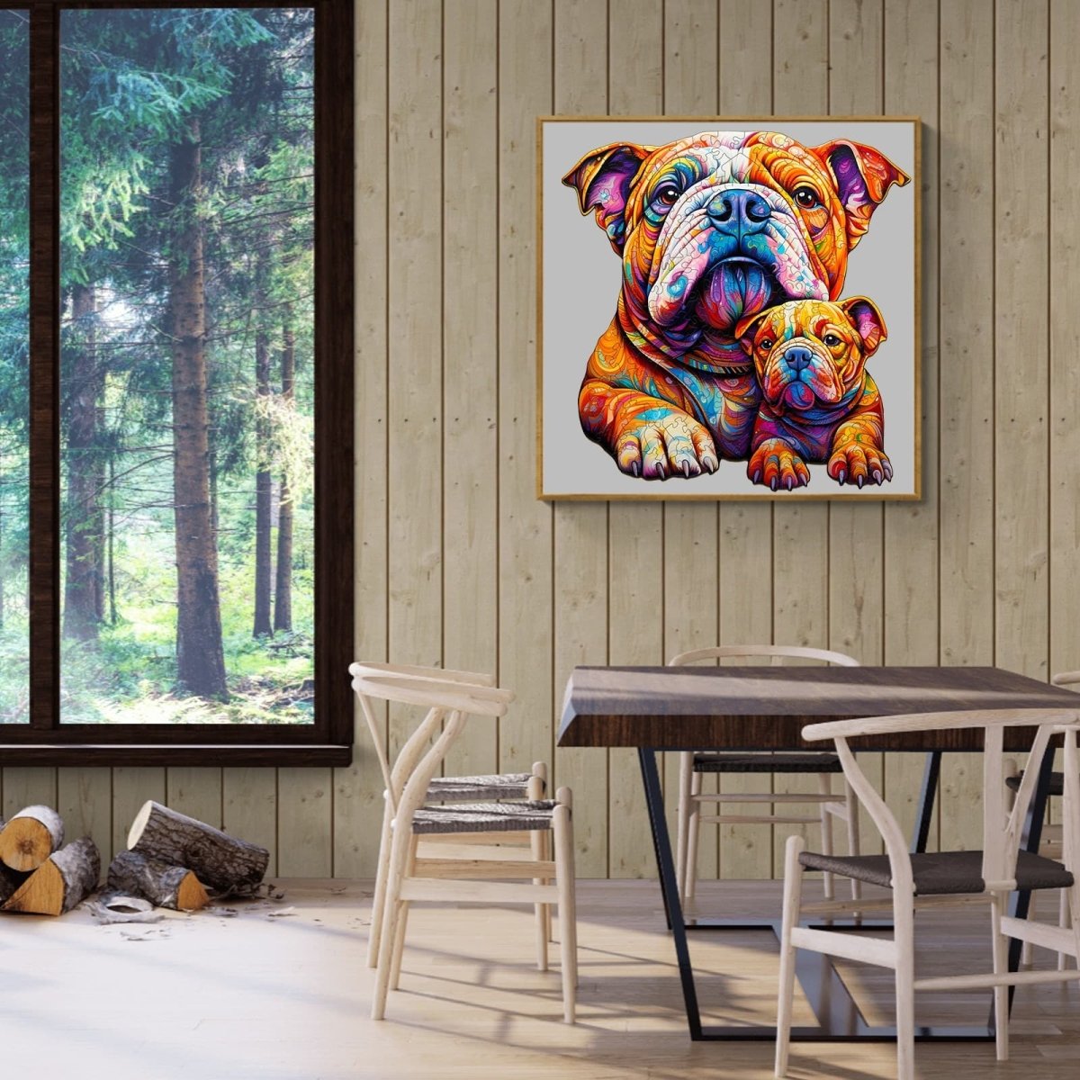 Bulldog family Wooden Jigsaw Puzzle - KAAYEE Puzzle