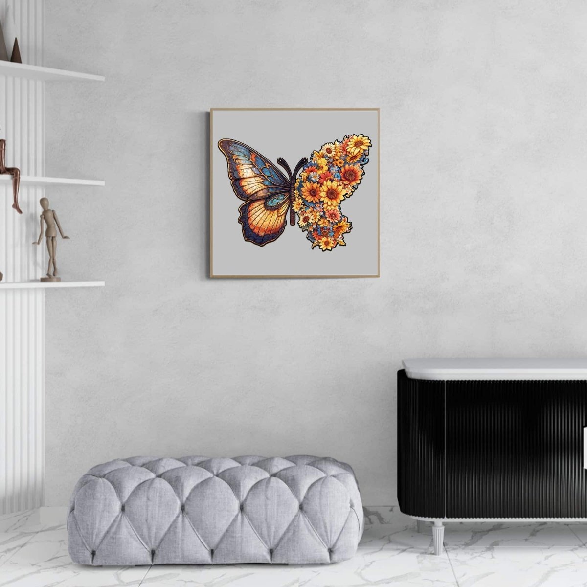 Butterfly and Flower Wooden Jigsaw Puzzle - KAAYEE Puzzle