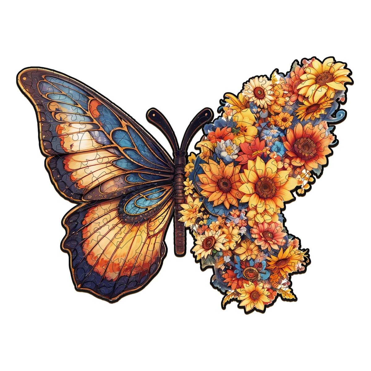 Butterfly and Flower Wooden Jigsaw Puzzle - KAAYEE Puzzle