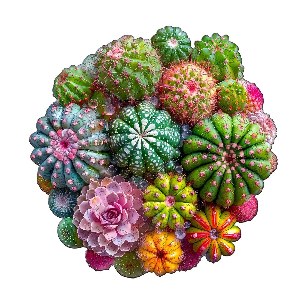Cactus and Succulents Wooden Jigsaw Puzzle - KAAYEE Puzzle
