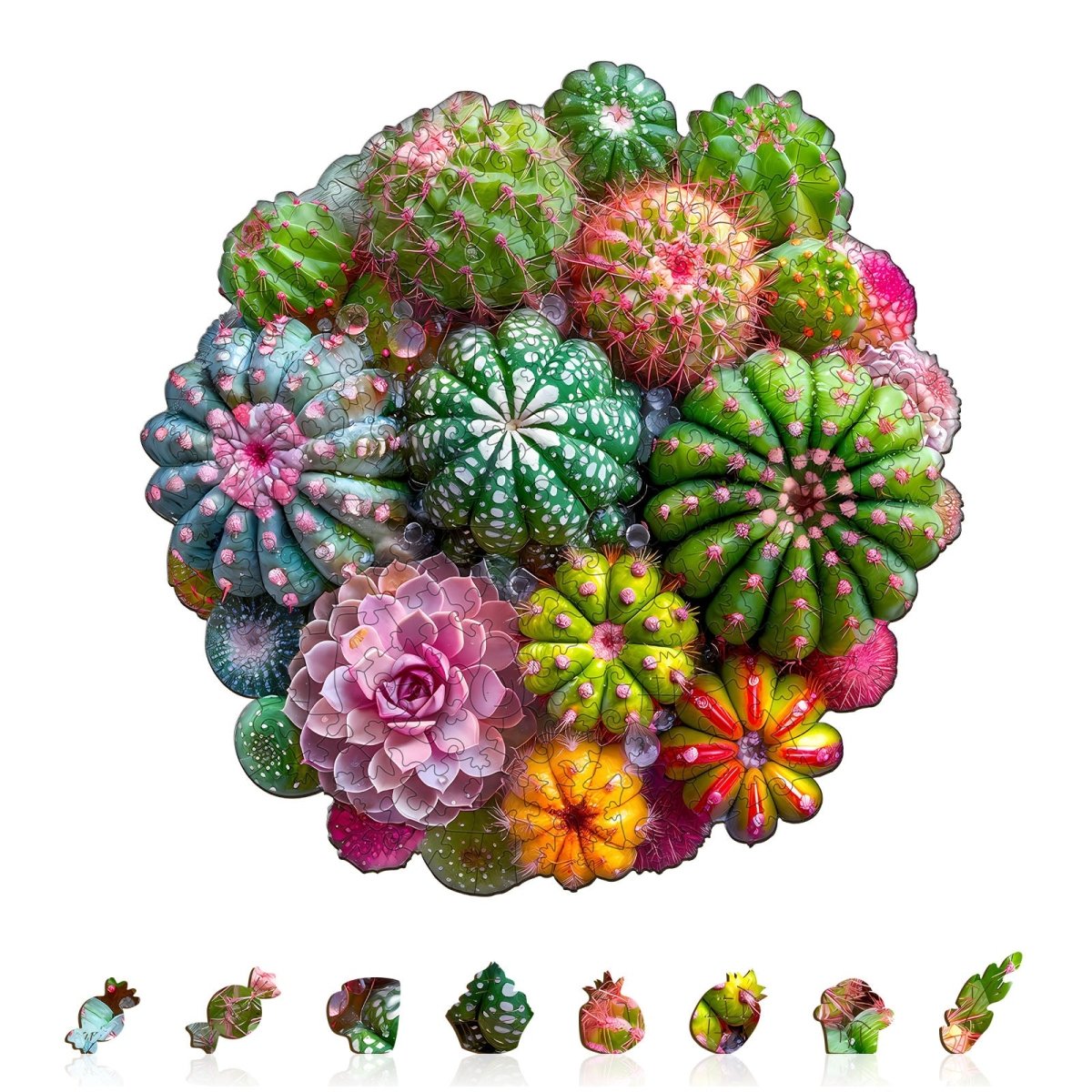 Cactus and Succulents Wooden Jigsaw Puzzle - KAAYEE Puzzle