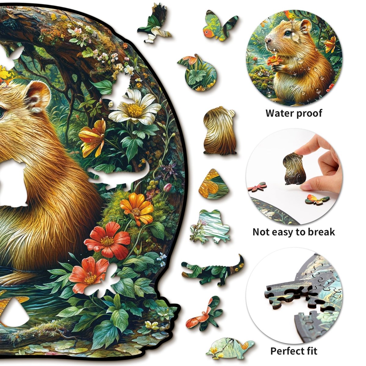Capybara Wooden Jigsaw Puzzle - KAAYEE Puzzle