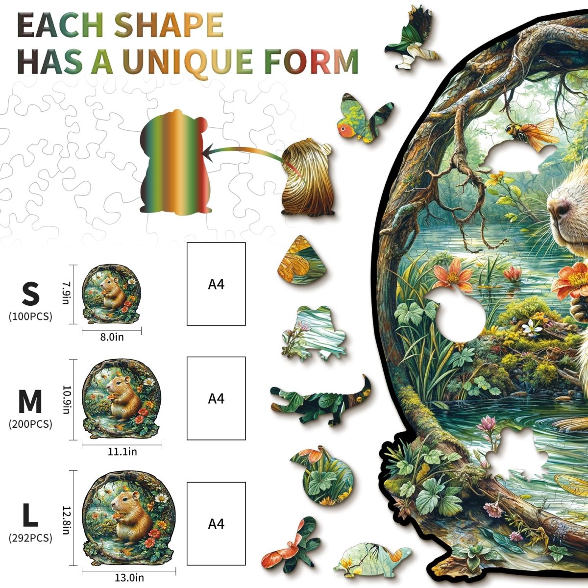 Capybara Wooden Jigsaw Puzzle - KAAYEE Puzzle