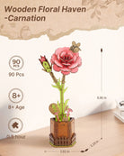 Carnation DIY Wooden Flower - KAAYEE Puzzle