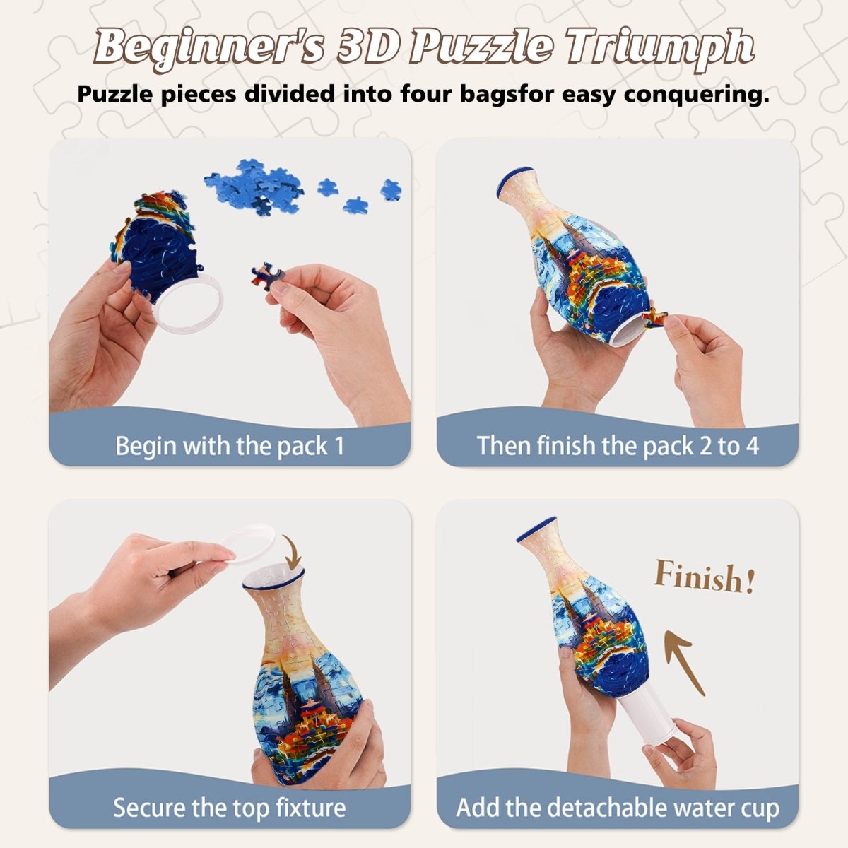 Castle 3D Vase Puzzle Kit - KAAYEE Puzzle
