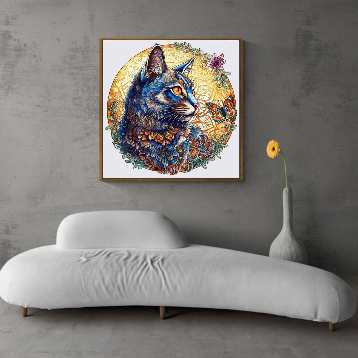 Cat and Butterfly Wooden Jigsaw Puzzle - KAAYEE Puzzle