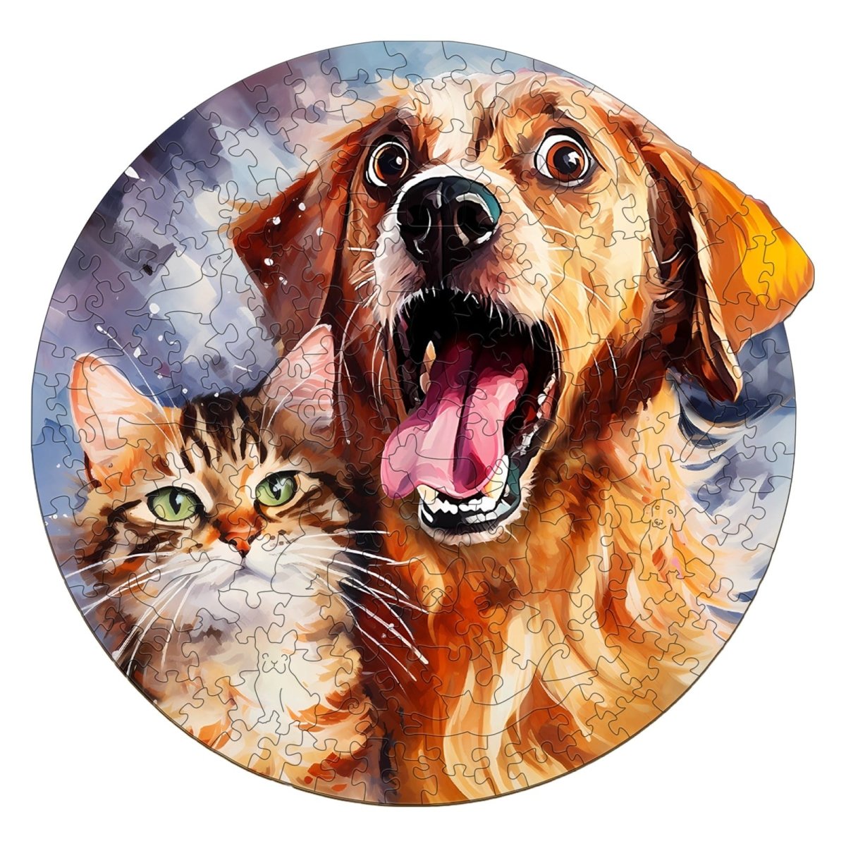Cat and Dog Wooden Jigsaw Puzzle - KAAYEE Puzzle