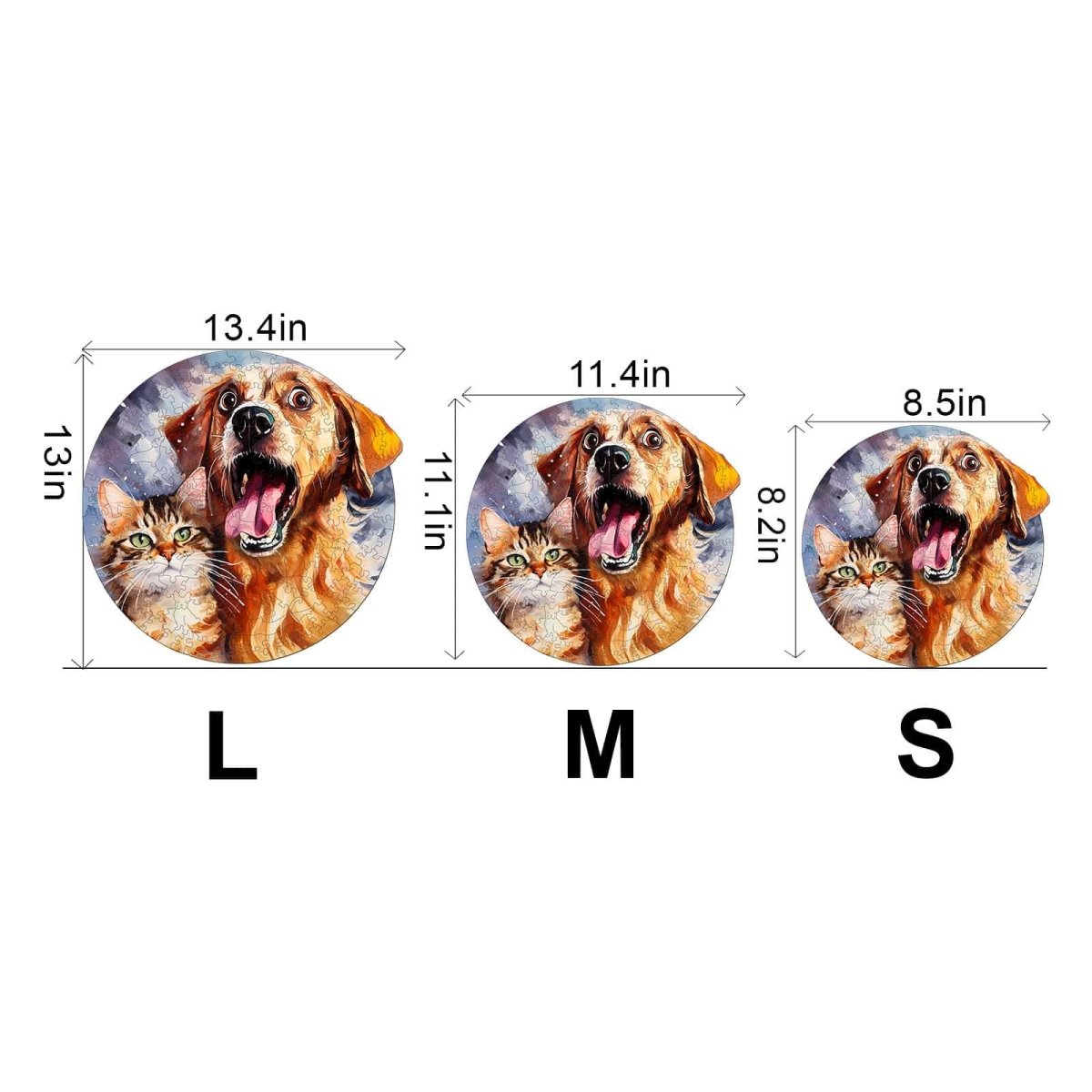 Cat and Dog Wooden Jigsaw Puzzle - KAAYEE Puzzle