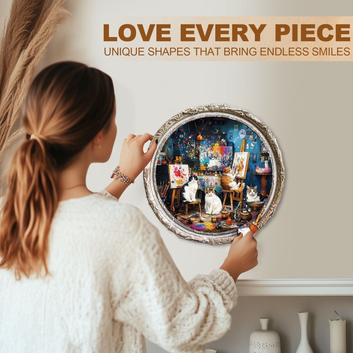 Cat Art Studio Wooden Jigsaw Puzzle - KAAYEE Puzzle